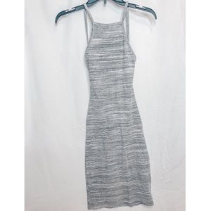 Striped racer backless midi dress